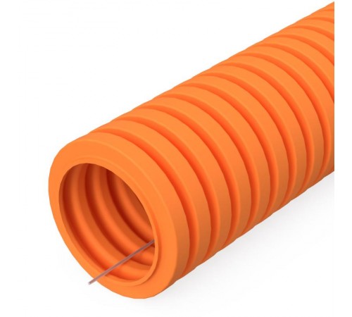 Труба гофрированная ПВХ лёгкая 350 Н негорючая (НГ) оранжевая с/з d32 мм (10м/900м уп/пал)  PR01.00450  Промрукав
