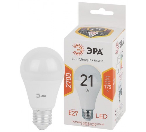 Лампа светодиодная LED 21Вт E27 2700К СТАНДАРТ груша  Б0035331  ЭРА
