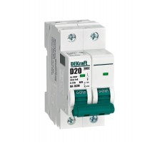 Выключатель автоматический без теплозащиты двухполюсный ВА-103М2P 20А характеристика D 6кА  12548DEK  Dekraft