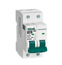 Выключатель автоматический без теплозащиты двухполюсный ВА-103М2P 20А характеристика D 6кА  12548DEK  Dekraft