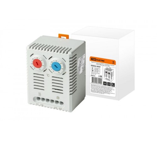 Термостат сдвоенный NO/NC (охлаждение/обогрев) 10/5A 230В от 0 до +60°C  SQ0832-0029  TDM