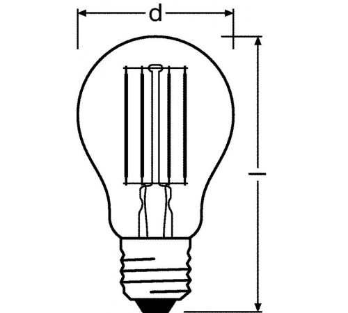 Лампа светодиодная филаментная LED STAR Classic A 8W, прозрачная колба, Е27 LEDSCLA75 8W/827 230V FIL E27 FS1  4058075055339  Osram