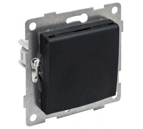 Ugra Розетка 1-ой с/з с з/ш и крышкой, СУ , 16А, 250В, графит  С11Р91-010  GUSI Electric