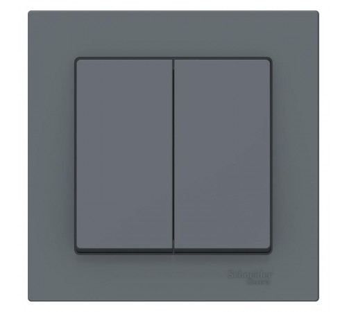 AtlasDesign Грифель Выключатель 2-клавишный сх.5, 10АХ, (в сборе с рамкой)  ATN000752  SE