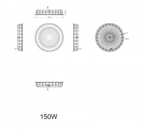 Светильник светодиодный промышленный подвесной IP65 150Вт 15000Лм 5000К Кп<2% SPP-402-0-50K-150 КСС Д DOB  Б0046669  ЭРА