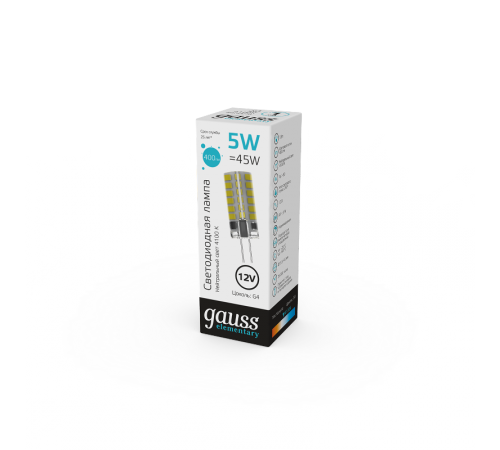 Лампа светодиодная Elementary G4 12V 3W 250lm 4100K силикон LED 1/20/200  18723  Gauss