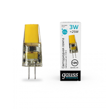 Лампа светодиодная Elementary G4 12V 3W 250lm 4100K силикон LED 1/20/200  18723  Gauss