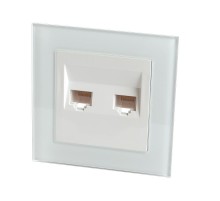 GLS00-7006-01 Розетка компьютерная 2-местная RJ-45, серия Катрин, белый  39246  STEKKER