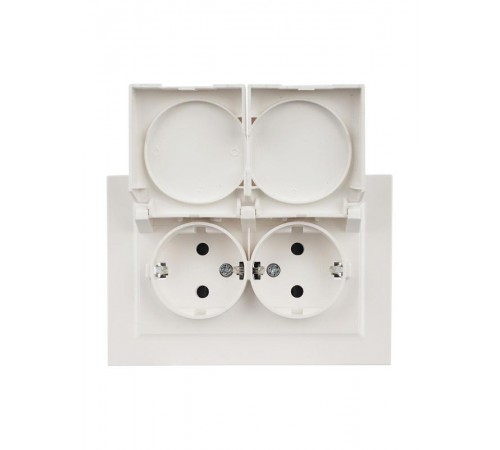 BRITE Розетка 2-ая с крышкой 16А в сб IP44 РСбш12-3-44-БрЖ жемчуг  BR-R26-16-44-K36-F  IEK