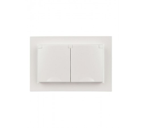 BRITE Розетка 2-ая с крышкой 16А в сб IP44 РСбш12-3-44-БрЖ жемчуг  BR-R26-16-44-K36-F  IEK