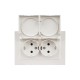 BRITE Розетка 2-ая с крышкой 16А в сб IP44 РСбш12-3-44-БрЖ жемчуг  BR-R26-16-44-K36-F  IEK
