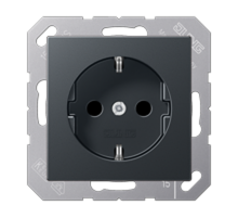 Штепсельная розетка SCHUKO 16А / 250В, пружинные зажимы; термопласт; матовый антрацит; A500  A1520BFANM  Jung