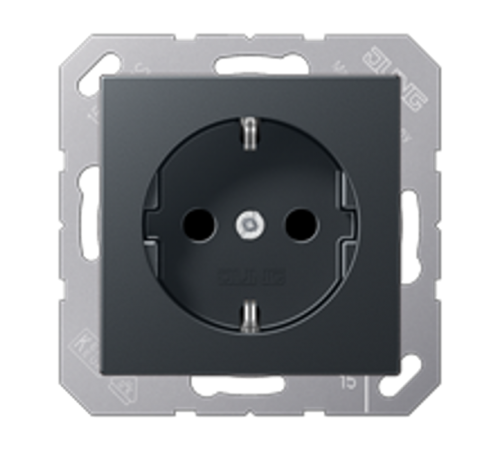 Штепсельная розетка SCHUKO 16А / 250В, пружинные зажимы; термопласт; матовый антрацит; A500  A1520BFANM  Jung