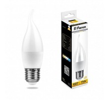 Лампа светодиодная LB-97 (7W) 230V E27 2700K свеча на ветру  25762  Feron
