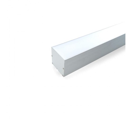 Профиль алюминиевый накладной, серебро, CAB265 с матовым экраном, 2 заглушками, 4 крепежами в комплекте  10376  FERON