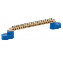 Шина N "ноль" на двух угловых изол ШНИ-6х9-20-У2-синий NO-222-62  Б0033441  ЭРА