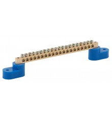 Шина N "ноль" на двух угловых изол ШНИ-6х9-20-У2-синий NO-222-62  Б0033441  ЭРА