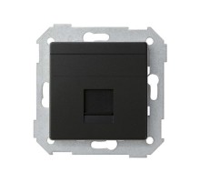 Розетка прямая для передачи данных со шторкой на 1 разъем RJ45 черного матового цвета S82 Concept
