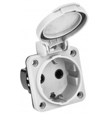 Розетка панельная 2Р+РЕ 16А з/к с крышкой IP54 серая MAGNUM РП13-3  PSN71-016-3-2-54-K03  IEK