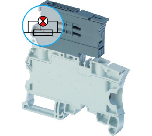 Клемма ZS10-SF-R3 держатель-предох.6,3 x 32мм c индикатором перегоревшего предох.с красн.светодиодом 115-250 В, винт. 10мм.кв.  1SNK508422R0000