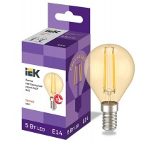 Лампа светодиодная LED G45 шар золото 5Вт 230В 2700К E14 серия 360°  LLF-G45-5-230-30-E14-CLG  IEK