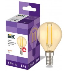 Лампа светодиодная LED G45 шар золото 5Вт 230В 2700К E14 серия 360°  LLF-G45-5-230-30-E14-CLG  IEK