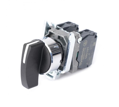Переключатель SB4 в сборе модульный 22мм 3 позиции с фиксацией ручка 2НО  SB4BJ33  SE