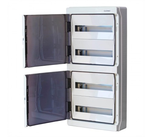 Щиток настенный с дверцей 72 мод.,IP65, серый, с клеммным блоком 63А  RB72W6TGD  DKC