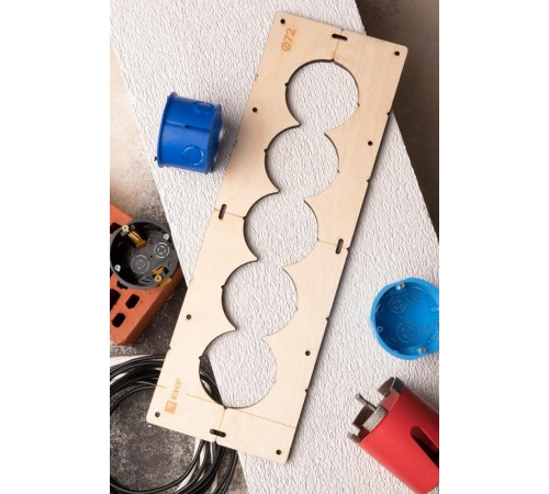 Шаблон для подрозетников c 5 отв. диам. 72 мм EKF Expert  sh-d72-5  EKF