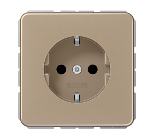 Штепсельная розетка SCHUKO 16A 250V~ с защитой от детей; золотая бронза  CD1520KIGB  Jung
