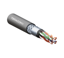 Кабель витая пара TERACOM PRO Cat.5E SF/UTP для промышленного Ethernet проводник 4 пары 19x0,1мм 26AWG оболочка полиуретан -40°C - +80°C цвет черный (