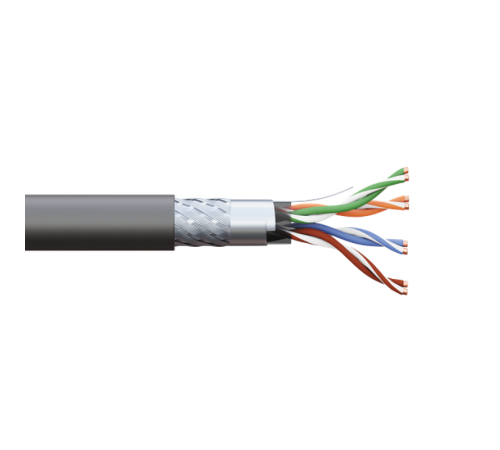 Кабель витая пара TERACOM PRO Cat.5E SF/UTP для промышленного Ethernet проводник 4 пары 19x0,1мм 26AWG оболочка полиуретан -40°C - +80°C цвет черный (