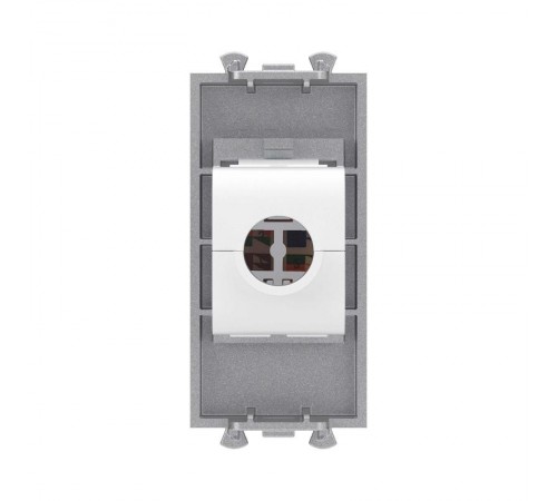 Компьютерная розетка RJ-45 без шторки модульная, кат.5е, "Avanti", "Закаленная сталь", 1 модуль  4404661  DKC