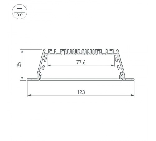 Профиль с экраном ARH-POWER-W120-F-2000 ANOD  027928  Arlight