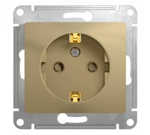 Glossa Титан Розетка с заземлением со шторками  GSL000445  SE