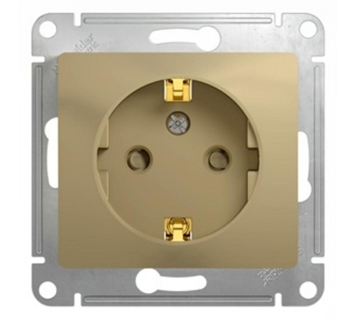 Glossa Титан Розетка с заземлением со шторками  GSL000445  SE