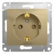 Glossa Титан Розетка с заземлением со шторками  GSL000445  SE