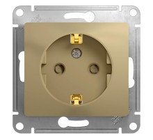 Glossa Титан Розетка с заземлением со шторками  GSL000445  SE