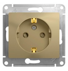Glossa Титан Розетка с заземлением со шторками  GSL000445  SE