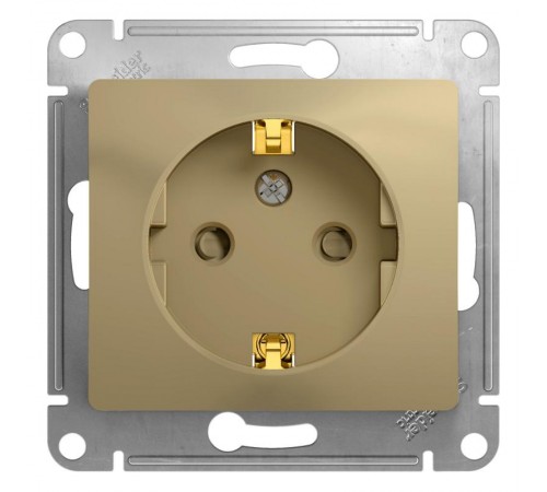 Glossa Титан Розетка с заземлением со шторками  GSL000445  SE