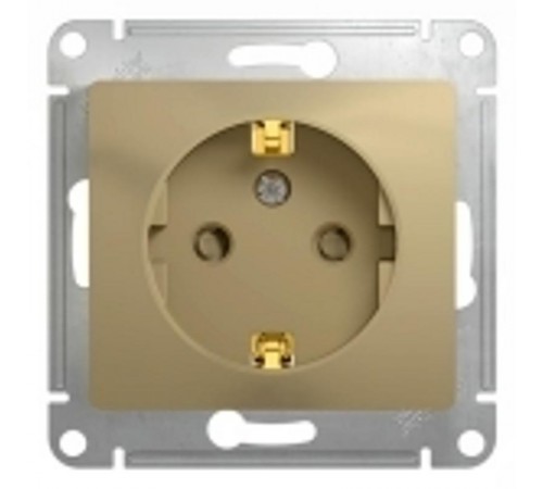 Glossa Титан Розетка с заземлением со шторками  GSL000445  SE