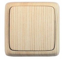 Выключатель открытой установки, одноклавишный, с изолирующей пластиной, цвет сосна  ВА16-113-02  HEGEL