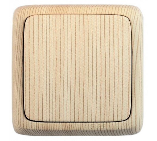 Выключатель открытой установки, одноклавишный, с изолирующей пластиной, цвет сосна  ВА16-113-02  HEGEL