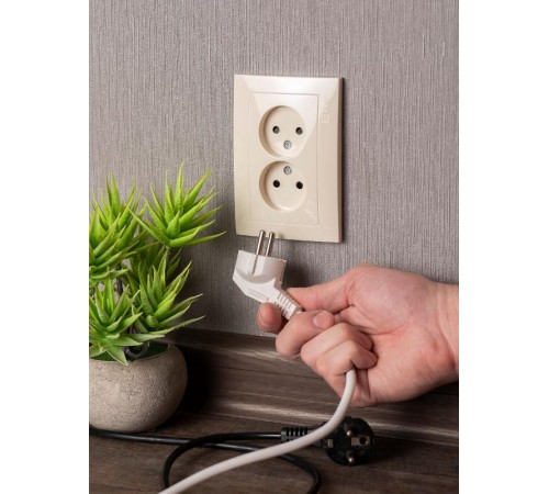 Валенсия розетка 2-местная б/з 10А кремовая с защ. штор. EKF PROxima   EWR10-102-20   EKF