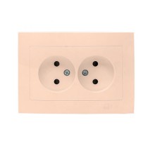 Валенсия розетка 2-местная б/з 10А кремовая с защ. штор. EKF PROxima   EWR10-102-20   EKF