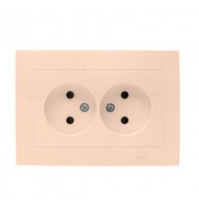 Валенсия розетка 2-местная б/з 10А кремовая с защ. штор. EKF PROxima   EWR10-102-20   EKF