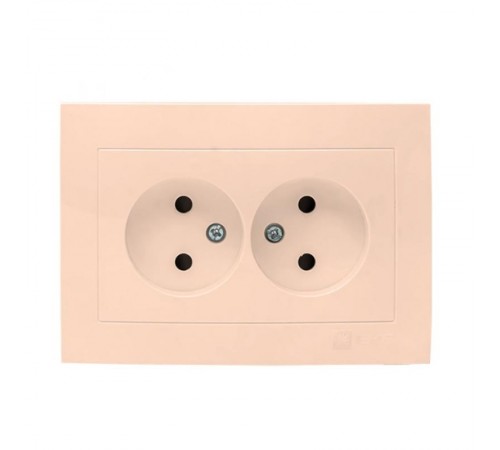 Валенсия розетка 2-местная б/з 10А кремовая с защ. штор. EKF PROxima   EWR10-102-20   EKF