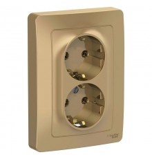 Blanca Титан С/У Розетка 2-ая с заземлением без шторок, 16А, 250В  BLNRS001024  SE