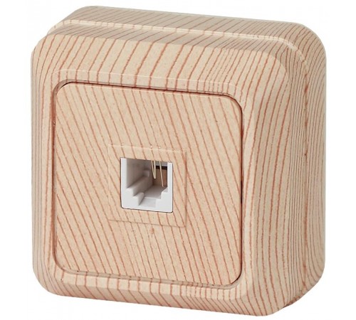 2-302-11 Intro Розетка телефонная RJ11, IP20, ОУ, Quadro, сосна  Б0027663  Intro