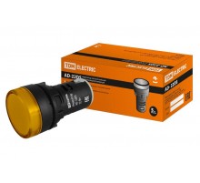 Лампа AD-22DS(LED)матрица d22мм желтый 12В AC/DC   SQ0702-0017  TDM